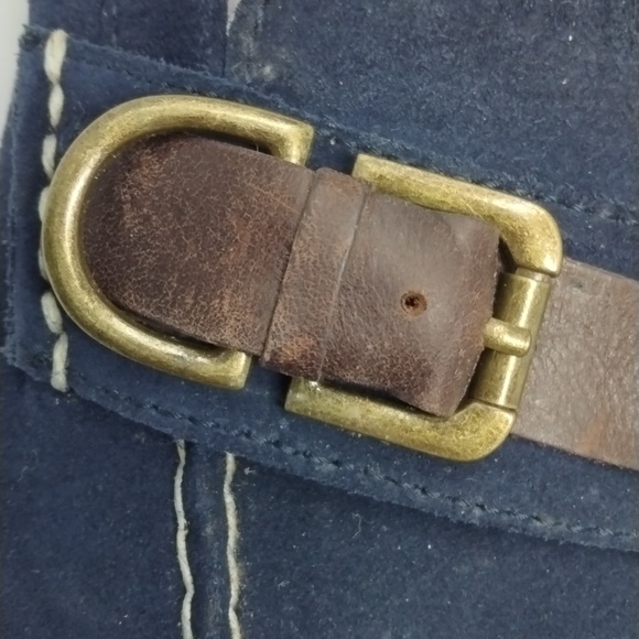 Blue suede polo ralph lauren loafers size 16D - Picture 9 of 12